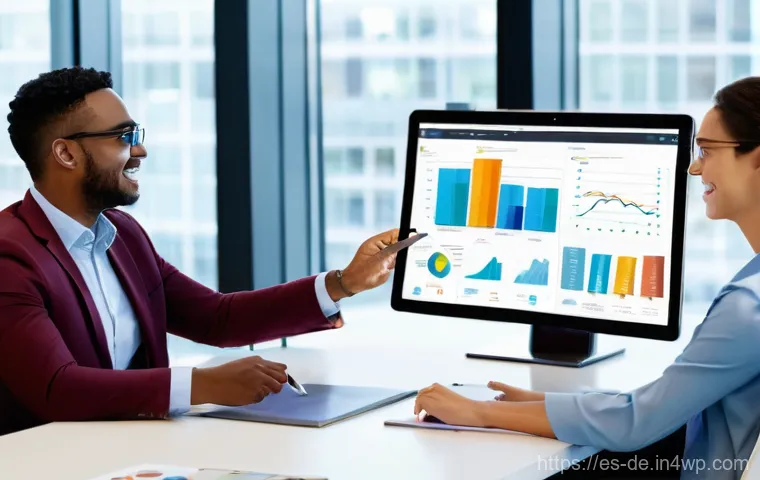 성과 관리 도구 및 소프트웨어 추천 - **Prompt 1: Empowered Team Collaboration with AI-Driven Performance Dashboard**
    A vibrant, moder...