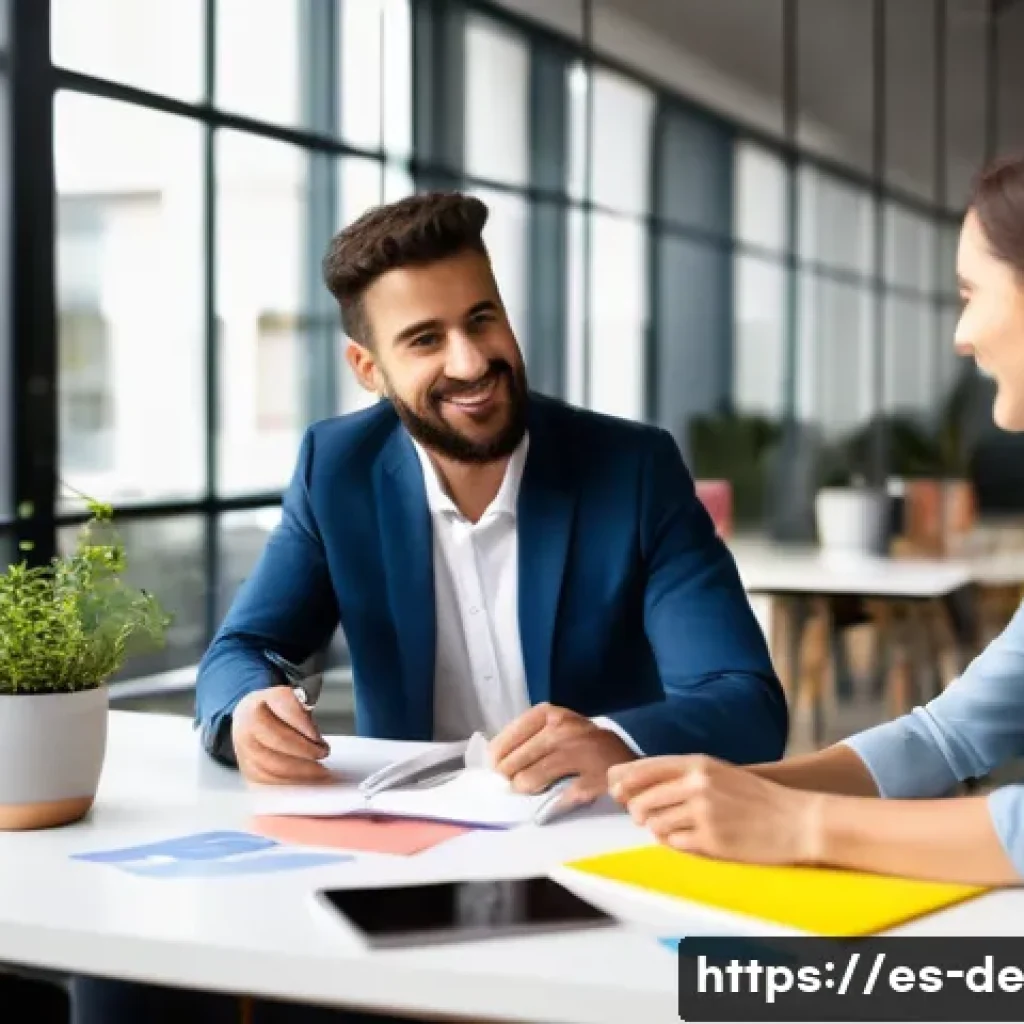 성과 관리에서의 피드백 중요성 - **Prompt 1: Dynamic Continuous Feedback in a Modern Spanish Office**
"A vibrant, eye-level shot ...