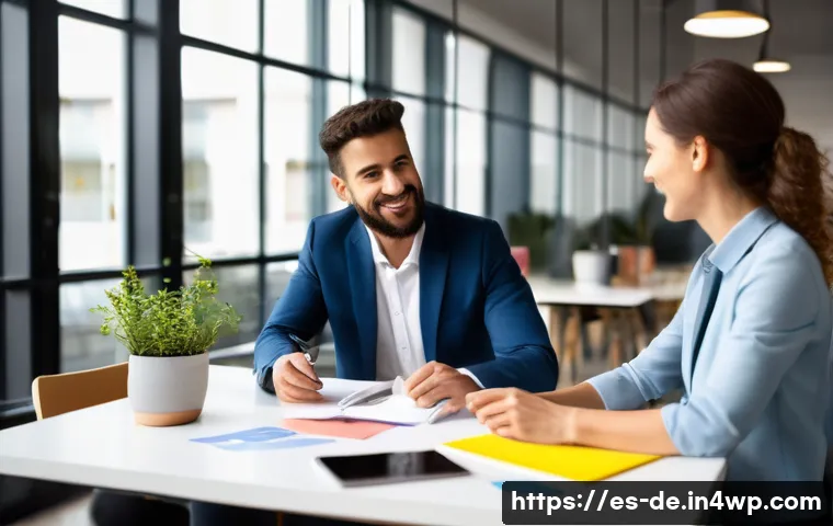 성과 관리에서의 피드백 중요성 - **Prompt 1: Dynamic Continuous Feedback in a Modern Spanish Office**
"A vibrant, eye-level shot ...