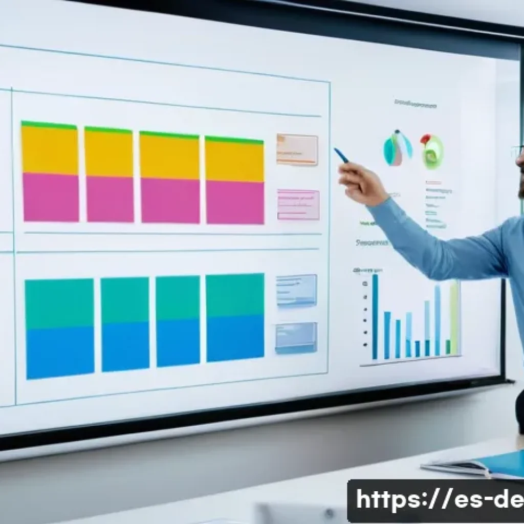 결과 중심 성과 관리의 실행 전략 - **Prompt:** A diverse group of four professionals (two men, two women, all casually dressed in offic...