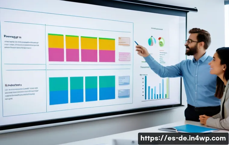 결과 중심 성과 관리의 실행 전략 - **Prompt:** A diverse group of four professionals (two men, two women, all casually dressed in offic...